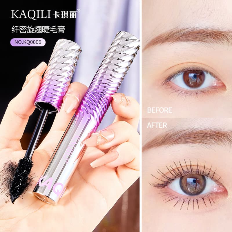 Kaqili Waterproof Mascara Smudge-Proof Lengthening Volumizing Curling Long-Lasting Setting Mascara Waterproof Non-Smudge