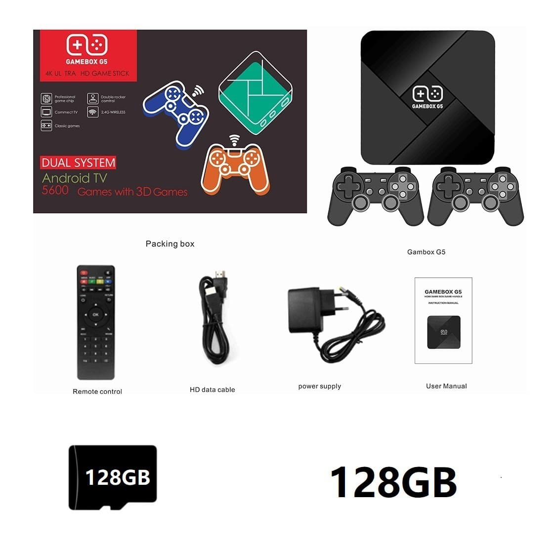 GAMEBOX G5 Android Dual System Game Console Box TV Game Set-Top Box Arcade Moonlight Box PS1