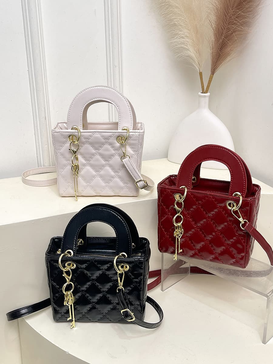 Red Bridal Bag Wedding Bag 2025 Summer New Trend Bridesmaid Handbag Wedding Festive Banquet Diamond Quilted Bag