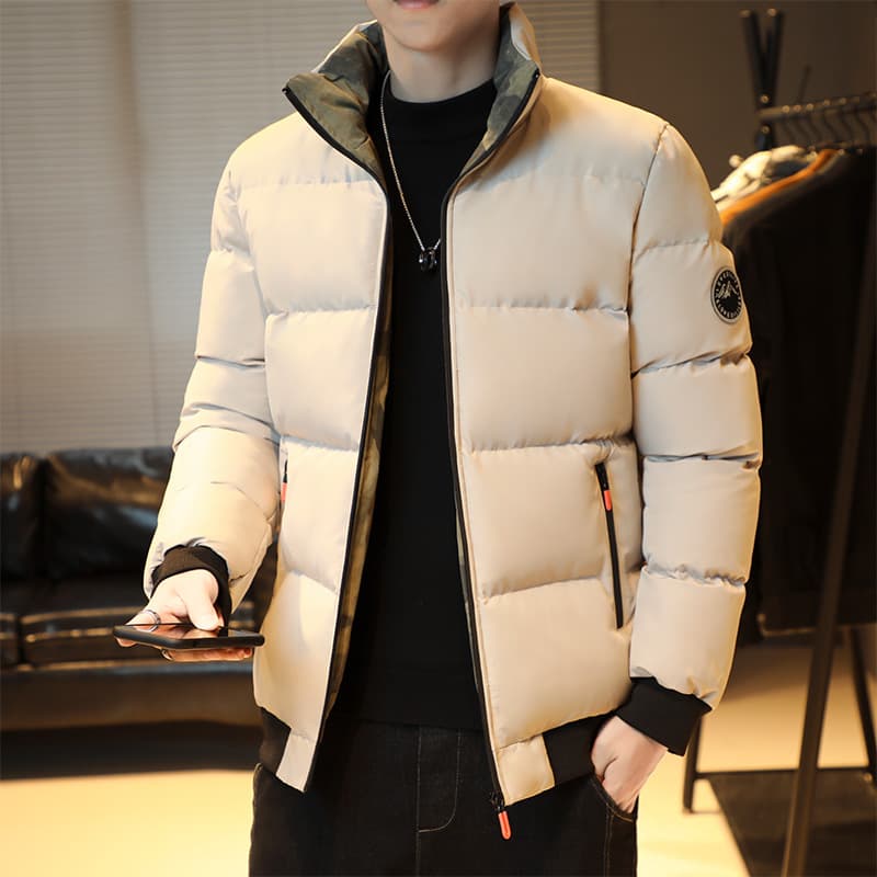 Kuaishou live broadcast hot style stand collar down cotton coat men's winter cotton jacket winter jacket youth large size cotton clothing trend