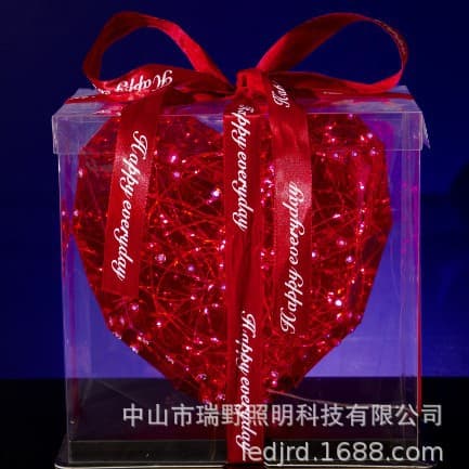 Transparent LED Hand-held Gift Box for Valentine's Day, Wedding, Birthday, and as a Gift Ornament - Wholesale