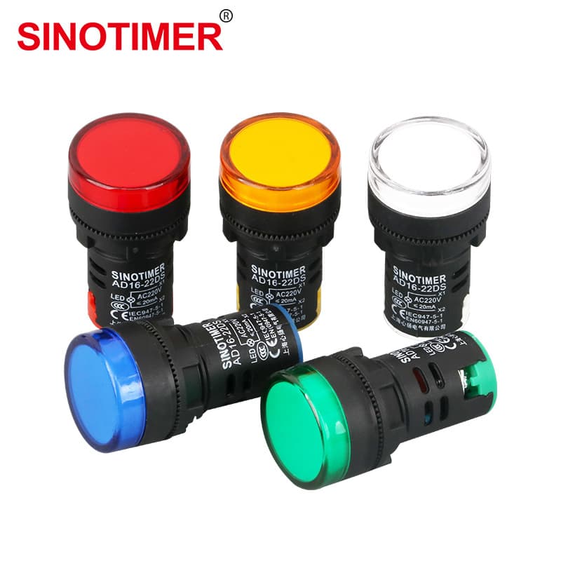 AD16-22D/S Power Indicator Light 220V/12V/24V/110V/380V AC/DC Signal Light 22mm