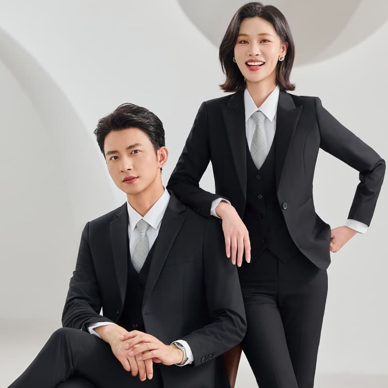 KSL88214S store suit workwear sapphire blue original factory sales men's and women's slim fit suit jacket work clothes set