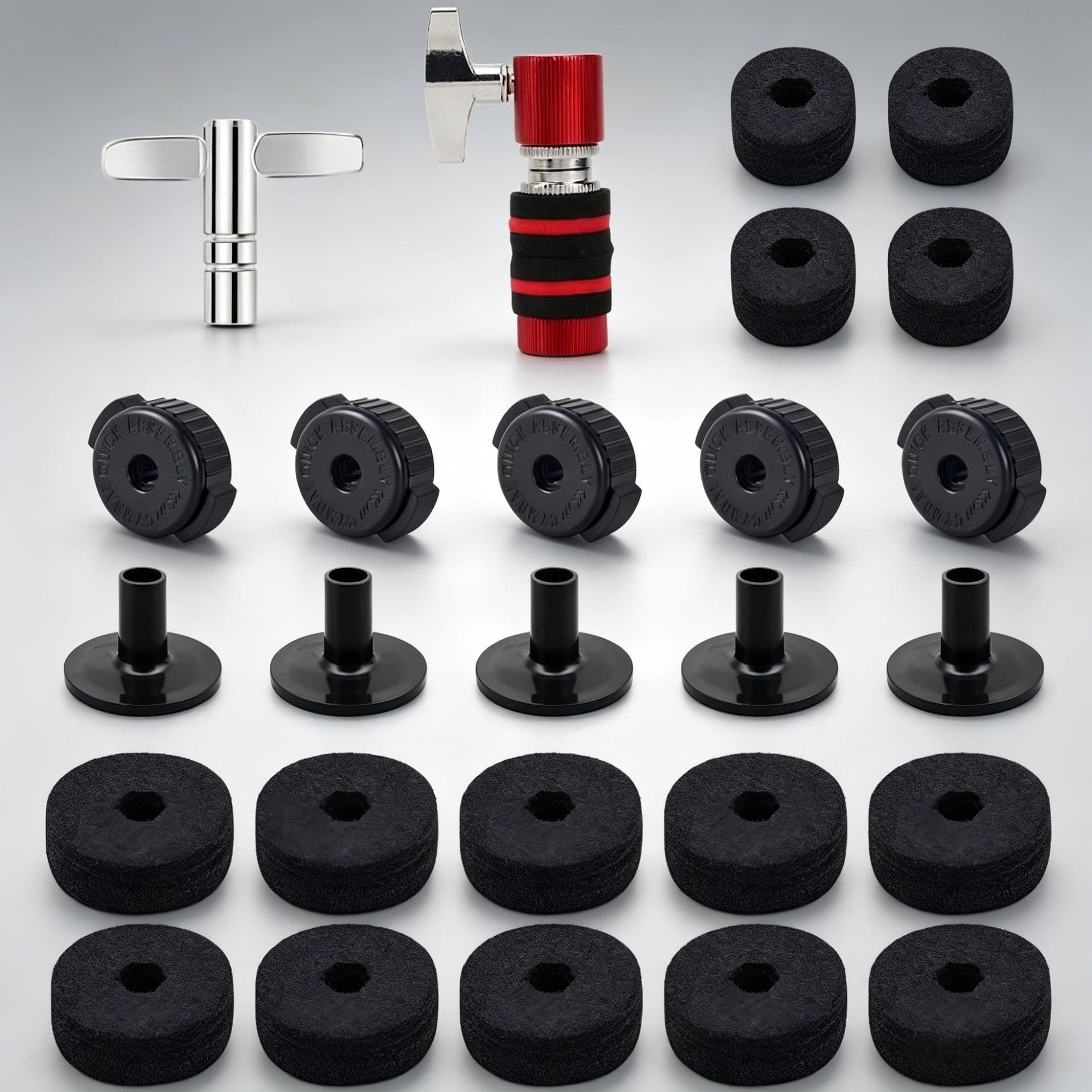 Wholesale Drum Accessories 26 Pieces Clutch Kit Jazz Drum Hi-Hat Felt Nut Drum Key Buffer Accessories