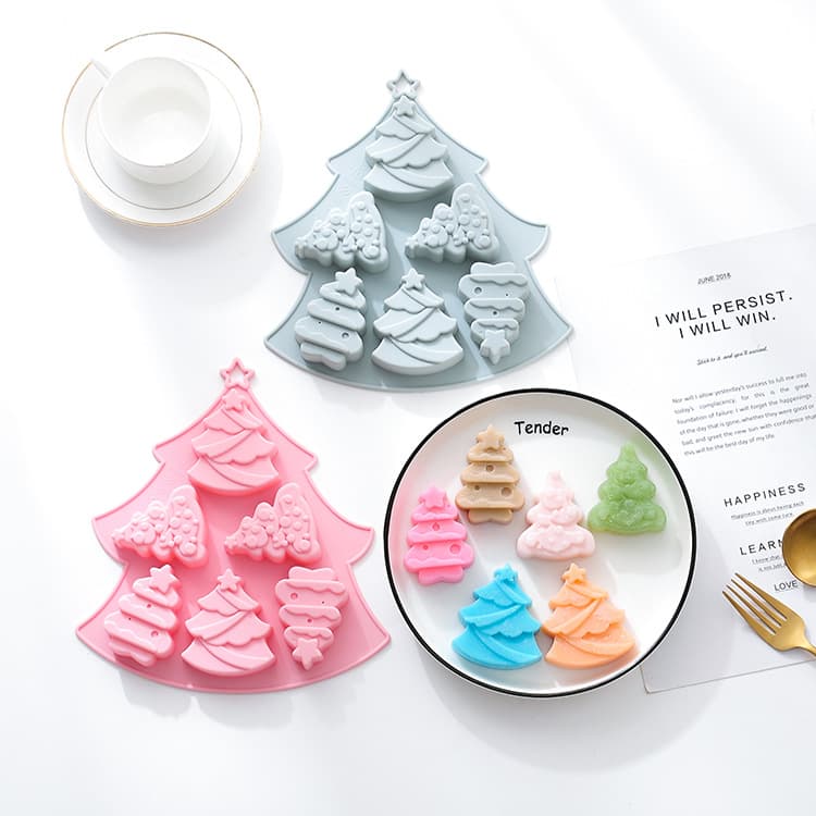 In Stock 3 Different Christmas Tree Holiday Baking Silicone Cake Mold Jelly Chocolate Candle Silicone Mold