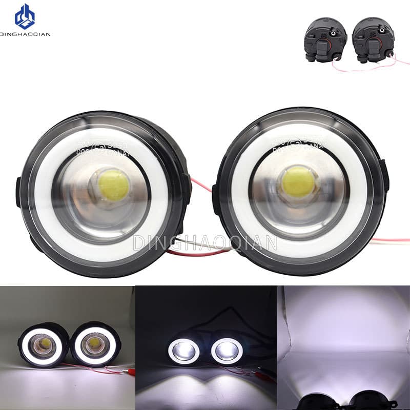 Suitable for Nissan Tida Sunny Sylphy Tiida Junyi Qijun Qashqai LED Lens Fog Light Angel Eye Daylight