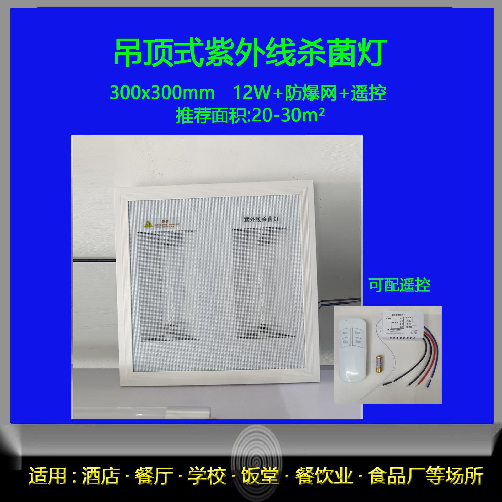 Recessed Ceiling-Mounted Ultraviolet Germicidal Lamp Hotel Restaurant School Hospital Ceiling Mount Germicidal Disinfection Lamp
