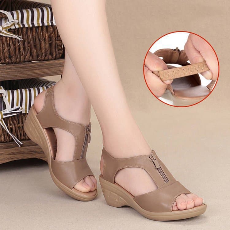 2023 summer sandals for women 2021 new soft sole mother shoes cross-border large size wedge women's shoes casual openwork