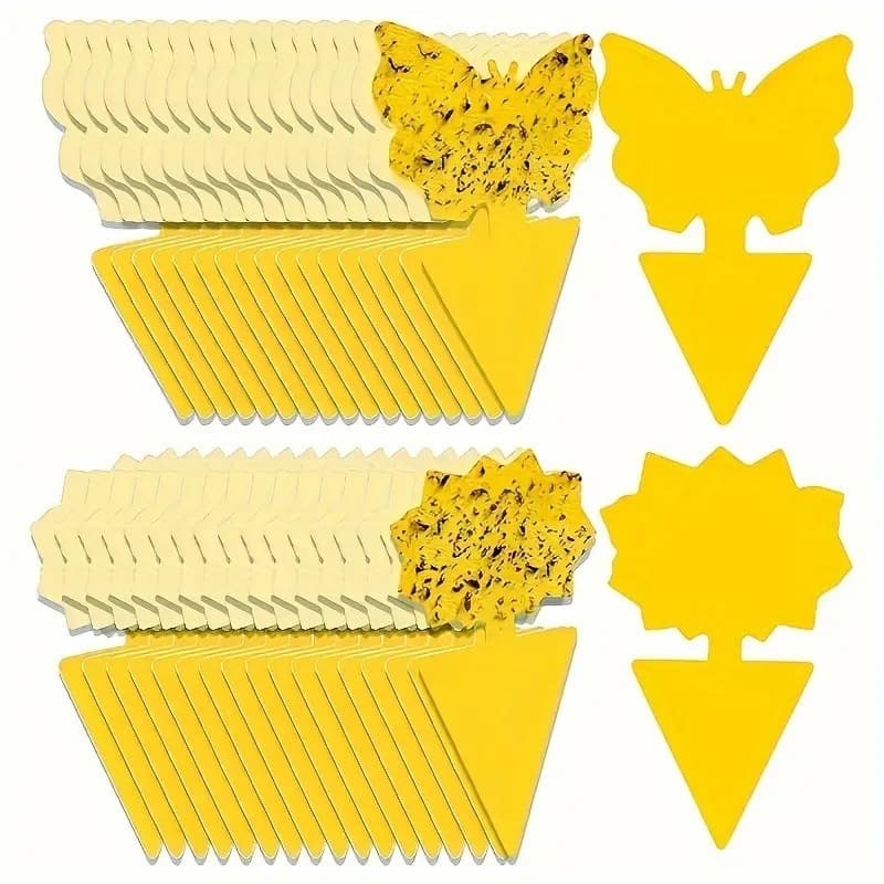 Sticky Trap Board Double-Sided Yellow Sticky Board Butterfly Flower Shape Insect Trap Novelty Garden Flower Sticky Trap Board