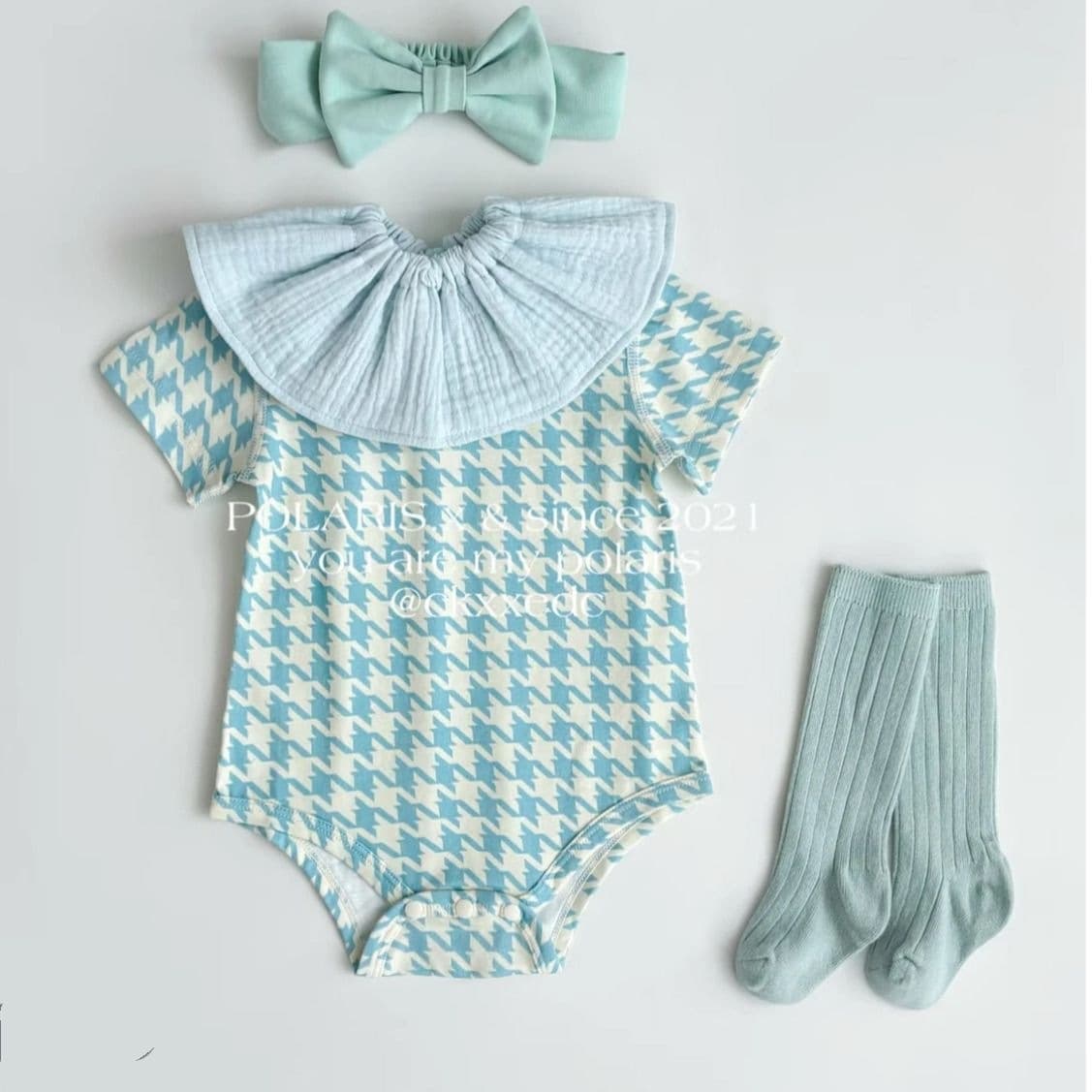 Korean style baby jumpsuit, summer baby clothes, summer clothes, super fashionable and super cute, baby houndstooth clothing, crawling clothes