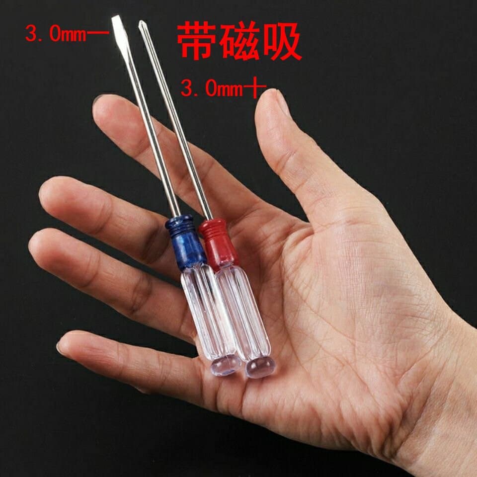 Crystal Clear Strong Magnetic 3.0mm Cross and Flat Head Screwdriver Transparent 3.0 Cross Magnetic Screwdriver