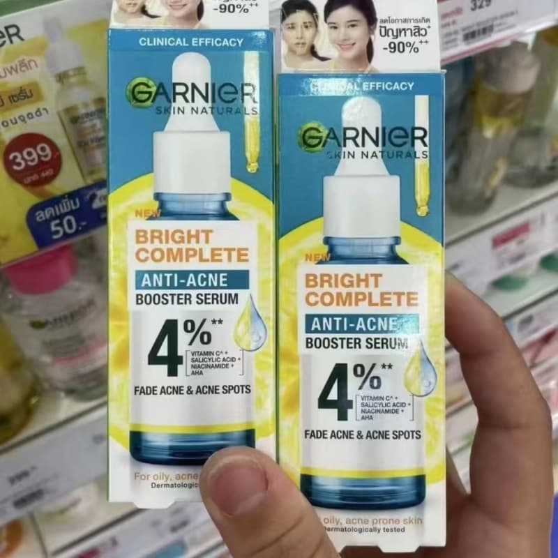 In Stock Thailand Garnier Serum Instant White Niacinamide 377 Brightening & Dark Spot Fading Essence 30ML