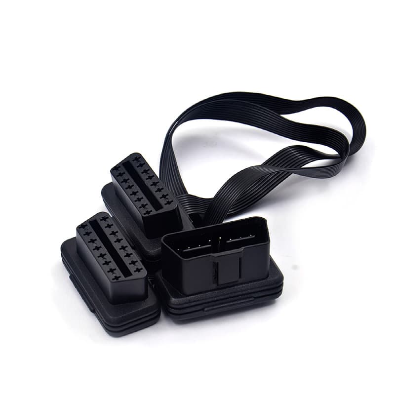 Flat+Thin 16Pin OBD 2 Extender OBD2 16 Pin OBD Y-Splitter Cable