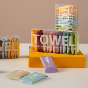 Disposable Compressed Towel, Facial Towel, Thickened Enlarged Pure Cotton Bath Towel, Travel Cleansing, Individually Wrapped Portable Face Towel