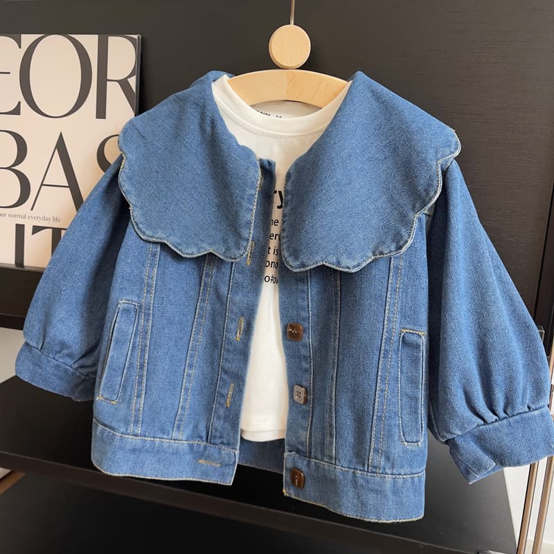 2026 New Girls' Jacket Spring/Autumn Denim Jacket Korean Loose Stylish Trendy Large Lapel Denim Coat