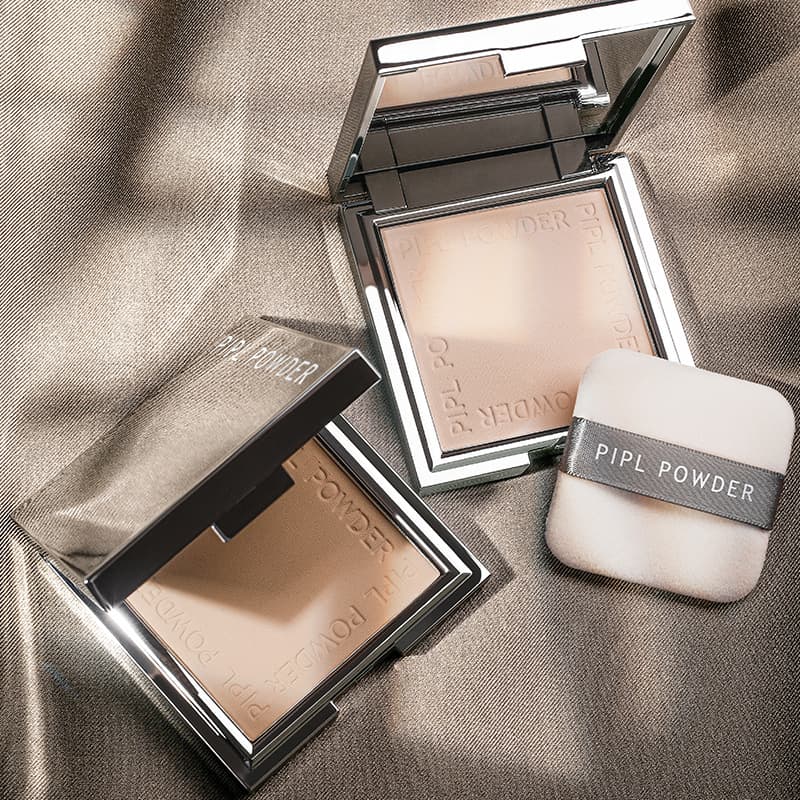 Pipl Small Silver Nugget Box Setting Powder Makeup Setting Concealer Wet and Dry Use Not Easy to Get Stuck Powder Not Easy to Remove Makeup Cross-Border