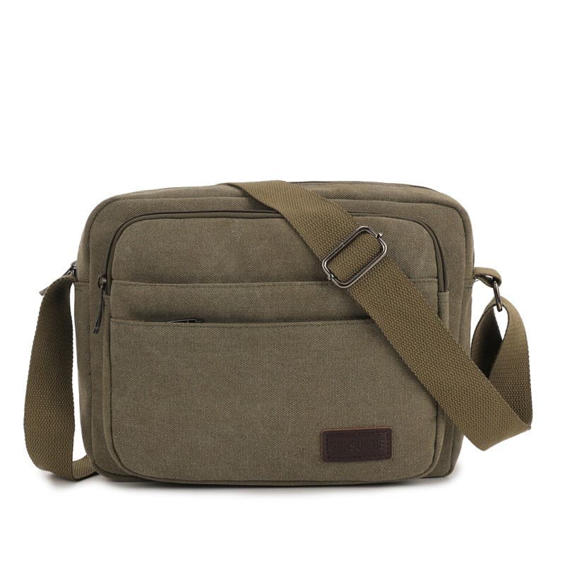 Factory Direct Men's Canvas Shoulder Bag Crossbody Large Capacity Messenger Bag Business Tool Bag Lightweight and Practical