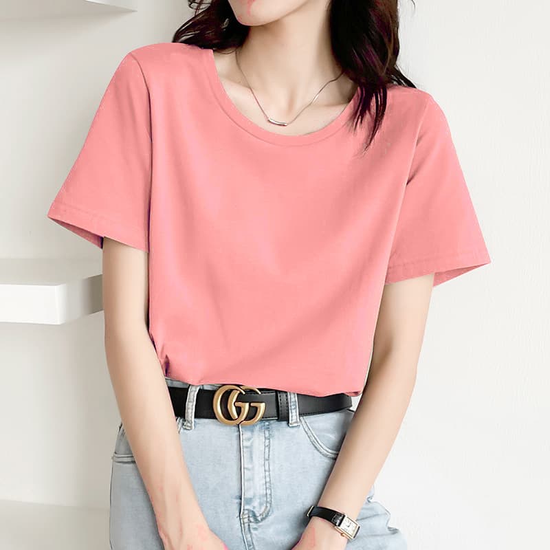 Heavy Weight Solid Color Opaque 200g Cotton Round Neck Short Sleeve T-Shirt Thick Pure White Undershirt Men's and Women's T-Shirt Top