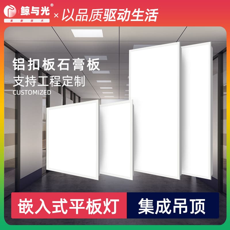 LED Flat Panel Light Integrated Ceiling Lamp 600*600, Kitchen and Bathroom Light, Ceiling Light 300 Panel Light Recessed Surface Mount