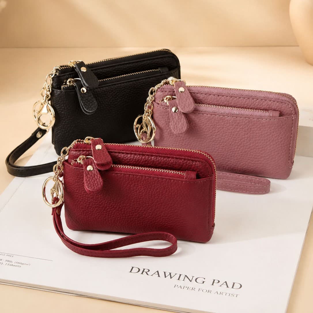 Leather Wallet 2026 Simple Short Handle Card Holder Coin Purse Microfiber Clutch Bag Small Bag for Women