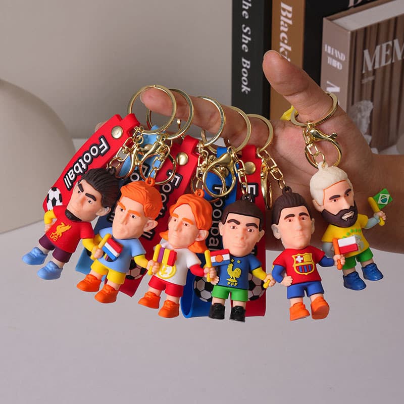 Cross-border hot selling new football star keychain 2026 World Cup Messi C Ronaldo cartoon pendant accessories wholesale