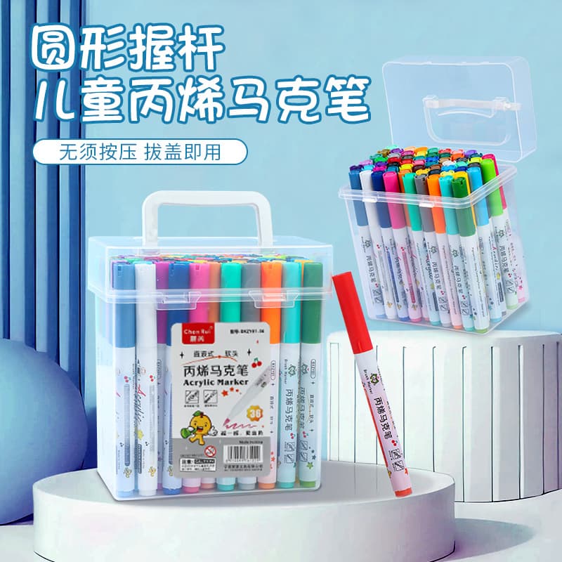 Acrylic straight liquid soft-tipped marker pen for painting and coloring, which can be stacked and opaque. Art-specific painted graffiti does not fade.
