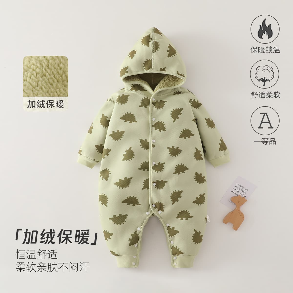 Baby Onesie Class A Autumn Winter Baby Clothes Fleece-Lined Warm Double-Sided Fleece 0-1 Year Infant Outdoor Crawling Romper