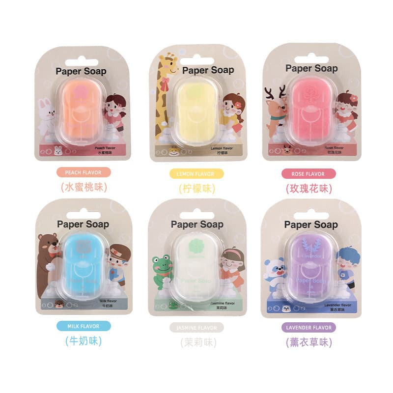 Cross-border Paper Soap Outdoor Mini Hand Washing Sheets Travel Soap Paper 50 Sheets Disposable Portable Soap Flakes
