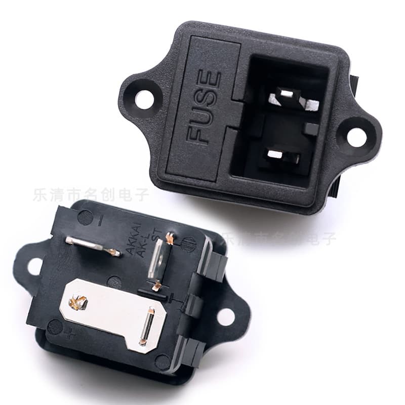 Two-in-One Fuse Socket "Pin" Type with Screw Hole AC Power Socket