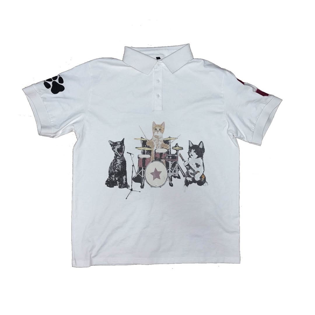 Y2K Short Sleeve Polo Shirt T-Shirt Printed Pattern Top Dark Gothic Vintage Summer Streetwear Top
