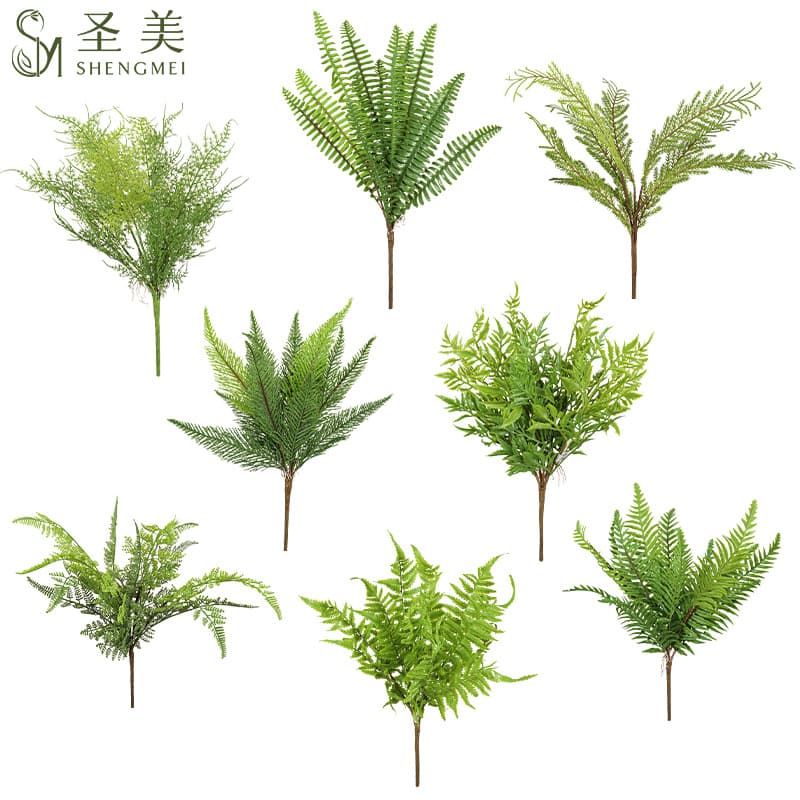Simulated fern, soft rubber, Persian grass, golden sand, iron wire fern, asparagus, and ferns, high-end artificial plant flowers