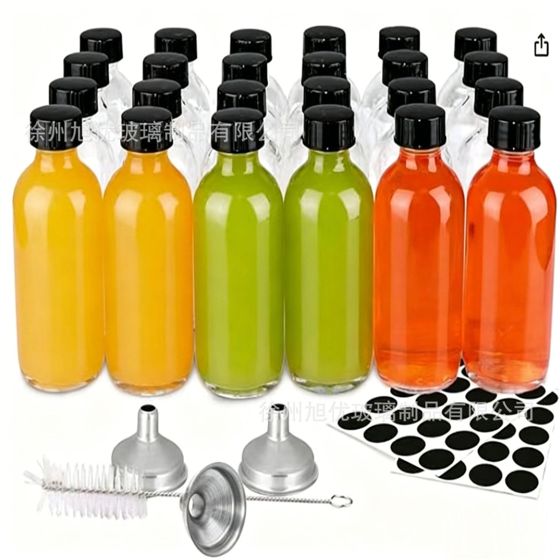 2oz Boston Sample Bottle, Sealed Juice Drink Bottle, Whisky Portion Glass Bottle, Transparent Boston Bottle