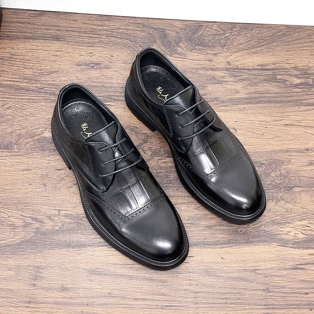 Men's Genuine Leather Oxford Shoes Business Formal Casual Wedding Work Shoes Office Uniform Issue