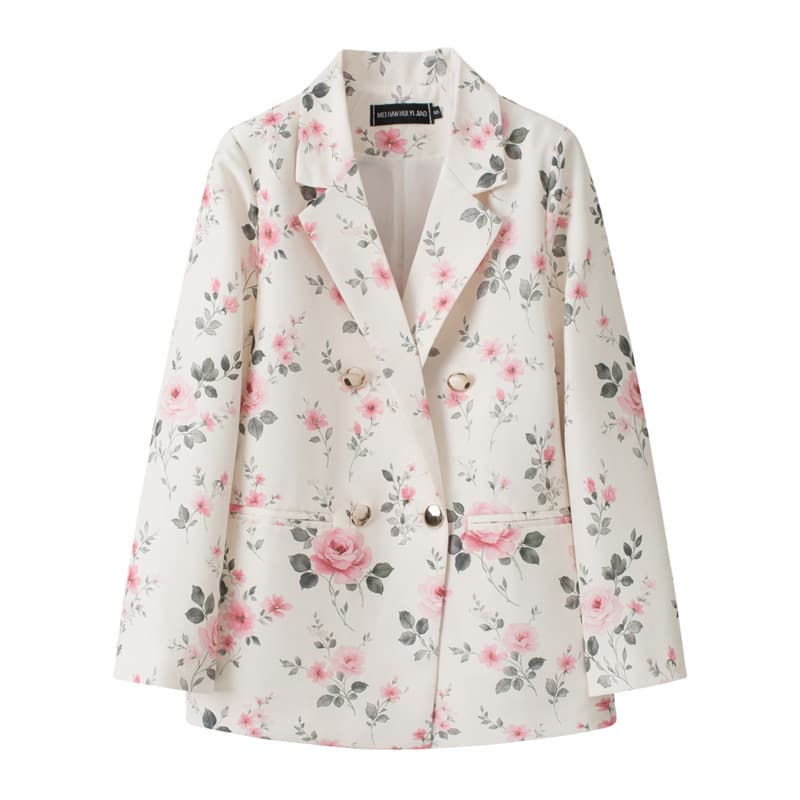 Women's Blazer Jacket 2026 Spring Autumn New Fashion Korean Style Loose Fit Casual School Blazer Top