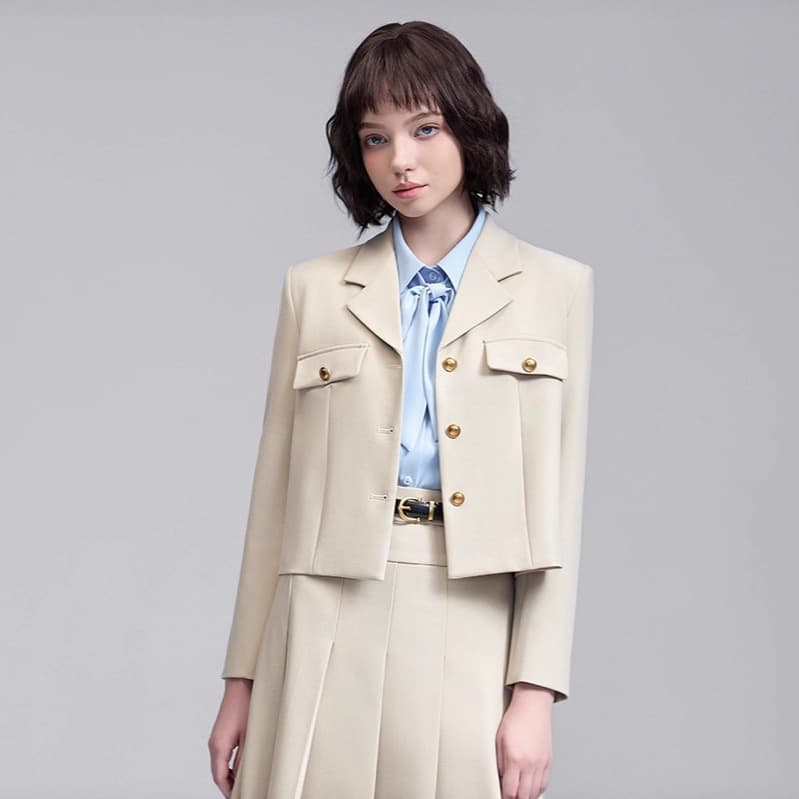 Sweet and salty OL suit short blazer women's skirt shirt 2025 formal professional wear meeting work wear