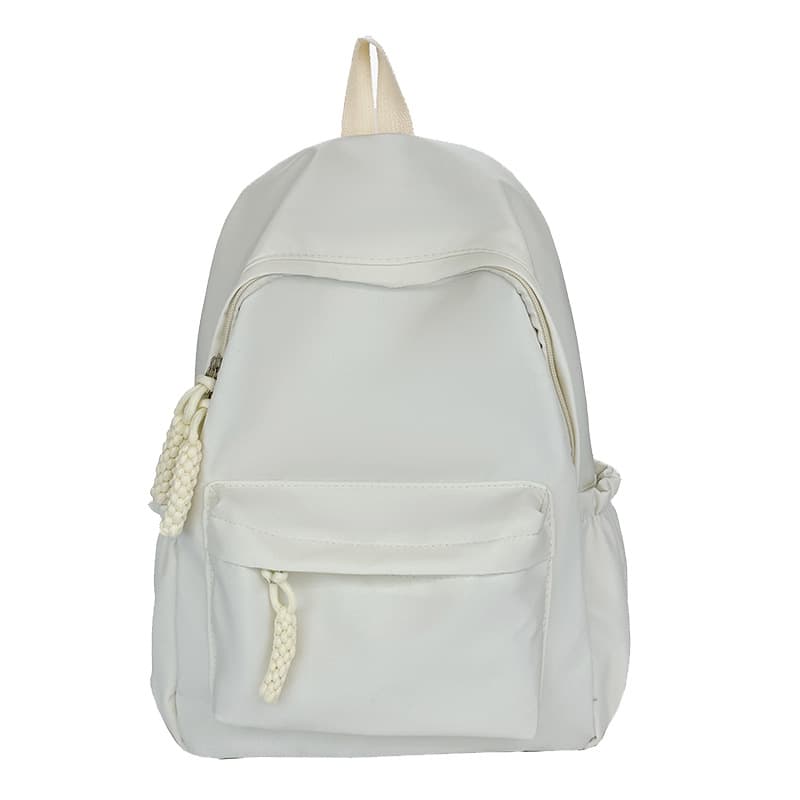 Backpack for Female Students Ins Style Korean Version Solid Color Wheat Ear Korean Version Versatile Minimalist Double Shoulder Bag Middle School Student Backpack for Women