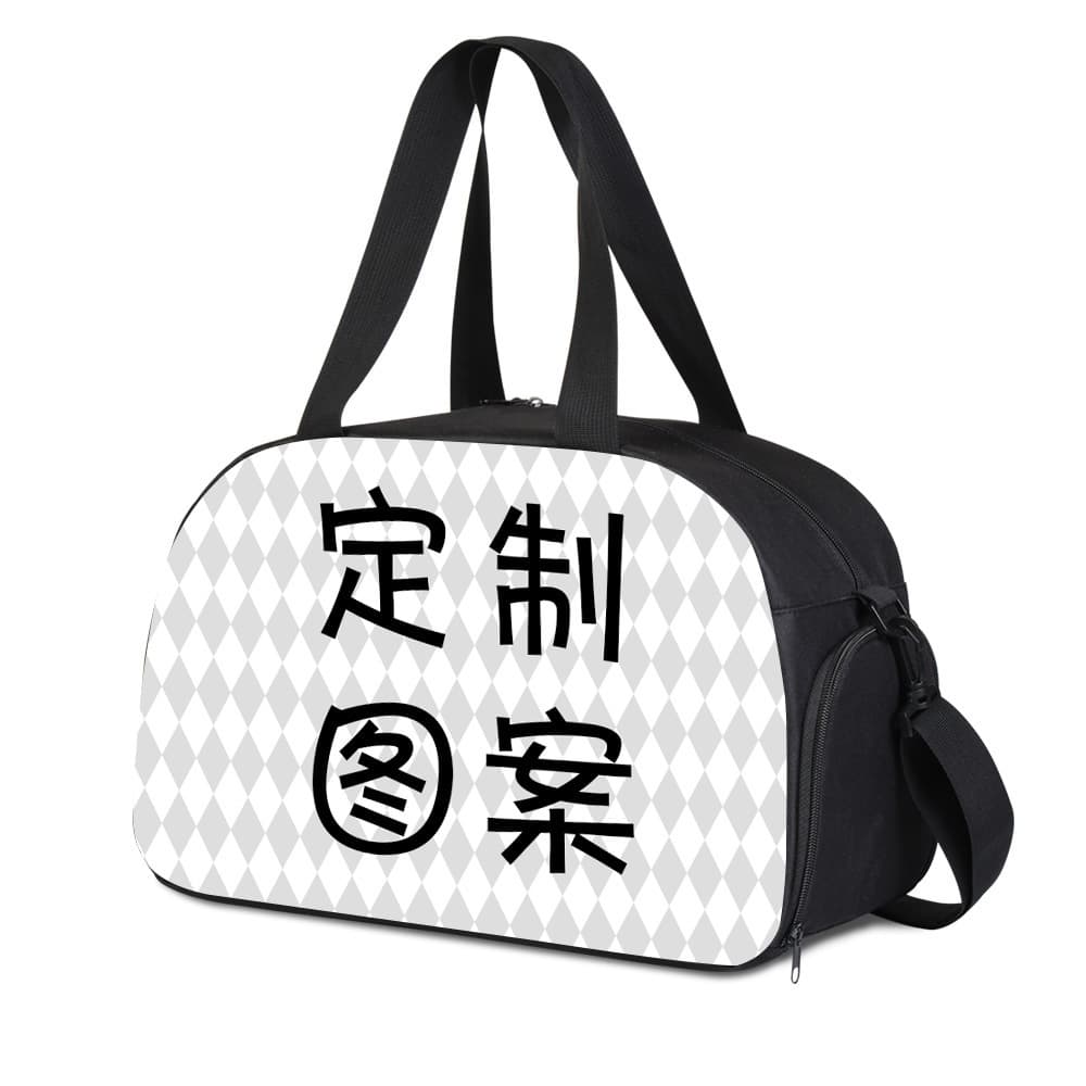 Unisex fashion heat transfer travel bag large capacity luggage bag sports yoga bag pattern DIY ready stock