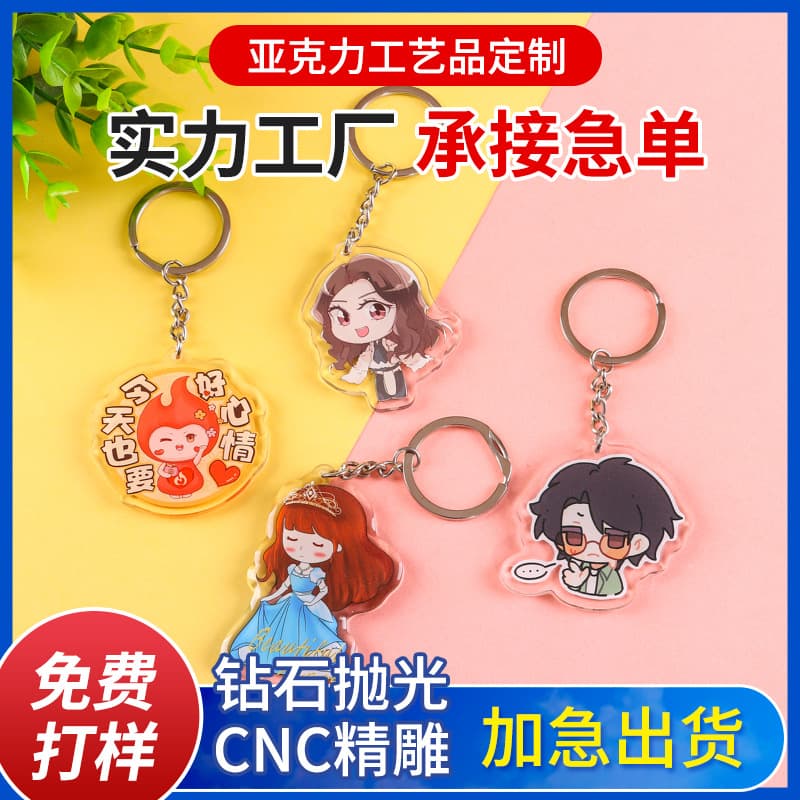 Custom Transparent Acrylic Keychain, Anime IP Keychain Pendant, Custom Pattern Keychain for Celebrity Merchandise