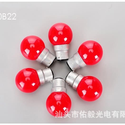 Yuyi G40B22 bayonet-mount red paint red light bulb spherical round bulb lantern glass tungsten filament electronic candle 1