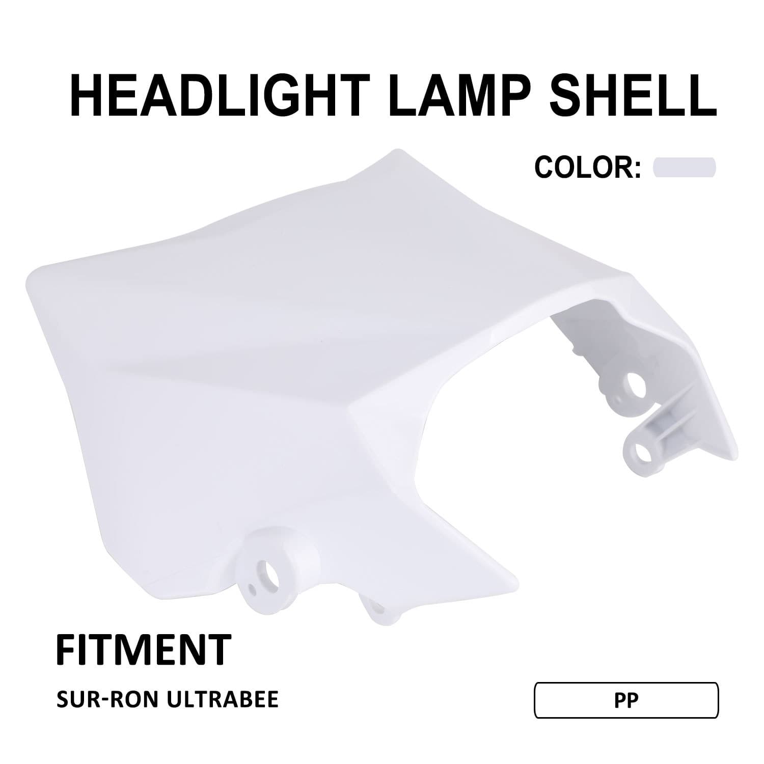 Suitable for Surron Ultra Bee motorcycle modification accessories, white PP material, wear-resistant motorcycle light housing