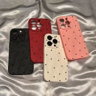 Plaid Polka Dot Case for iPhone 17 Pro, Minimalist Design for iPhone 16 Pro Max 14/15/16 Women