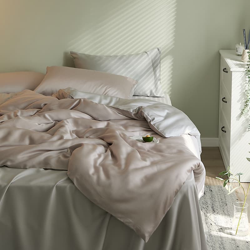 High-End 60-Count Lenzing Tencel Four-Piece Summer Pure Color Double-Piece Ice Tencel Bed Bed Sheets Quilt Cover Lyocell Bedding