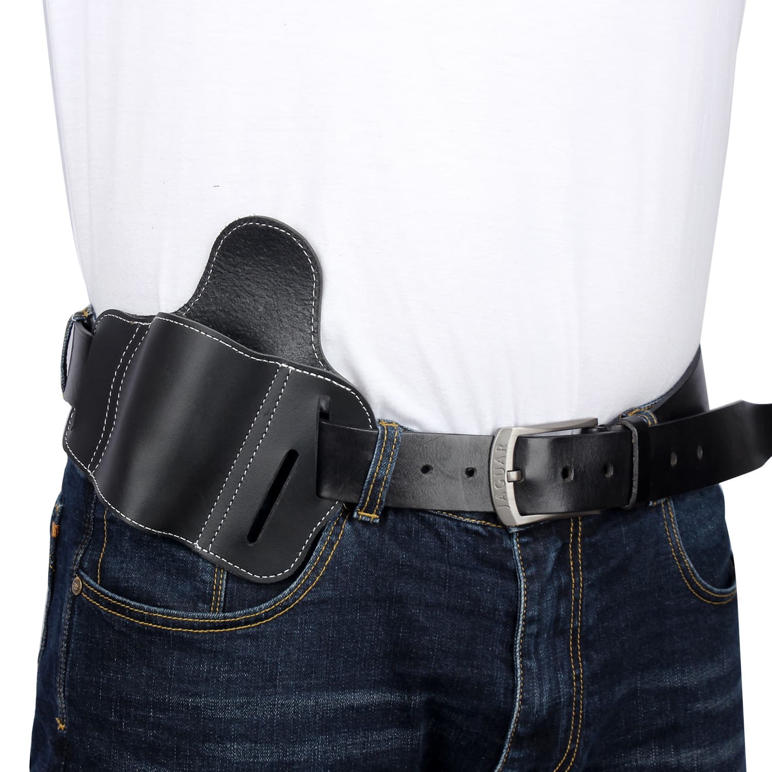 Manba Portable Outdoor Tactical 1911 Scorpion Style Cow Leather Gun Holster Invisible Quick Release Waist Hanging