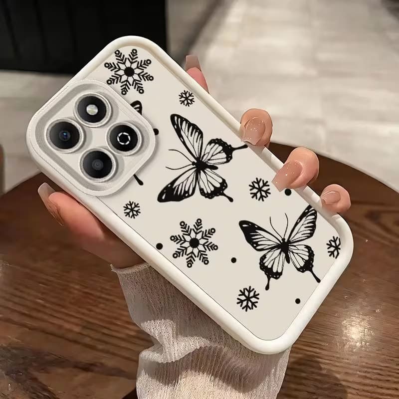 Cross-border E-commerce Retro Line Butterfly Snowflake Apple 17 Pro Max Phone Case Wholesale Skin-feel Frosted Protective Cover