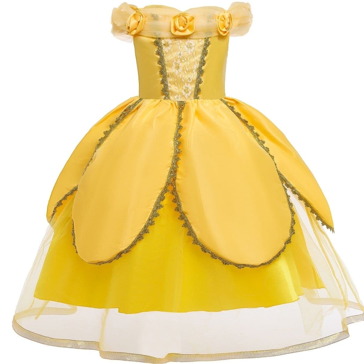 2024 Bell Princess Dress Girls Birthday Ball Beauty and the Beast Baby Western Style Dress Six Day Performance Dress