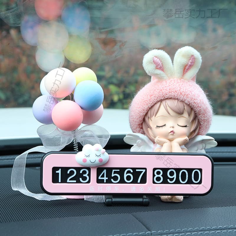 Youyao Cute Figurine Collection Car Parking Number Plate Temporary Parking Sign Decorative Creative Phone Holder