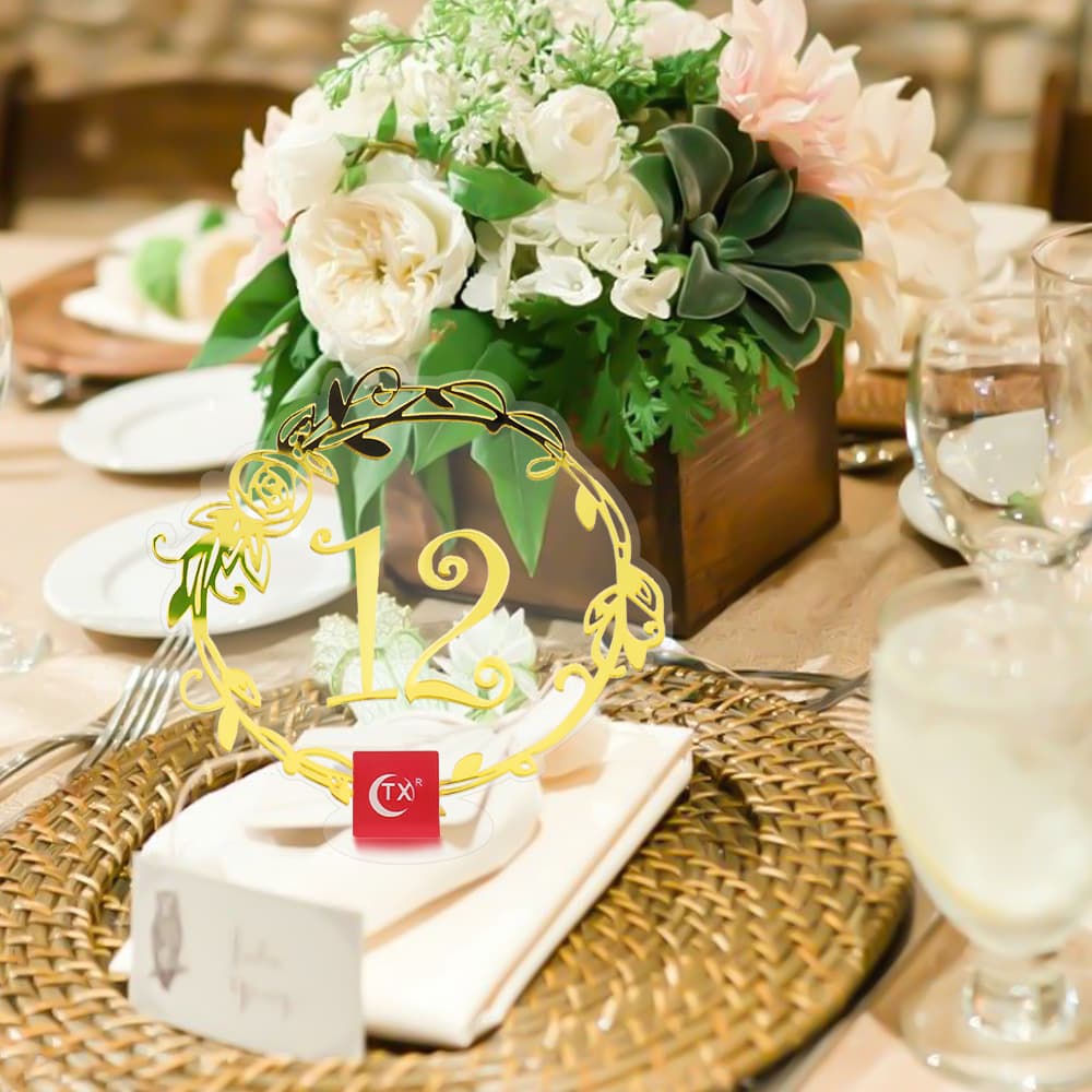 Cross-border New Product Wedding Seat Plates, Guest Banquet Table Cards, Seat Cards, Instagram Style Acrylic Number Table Plates
