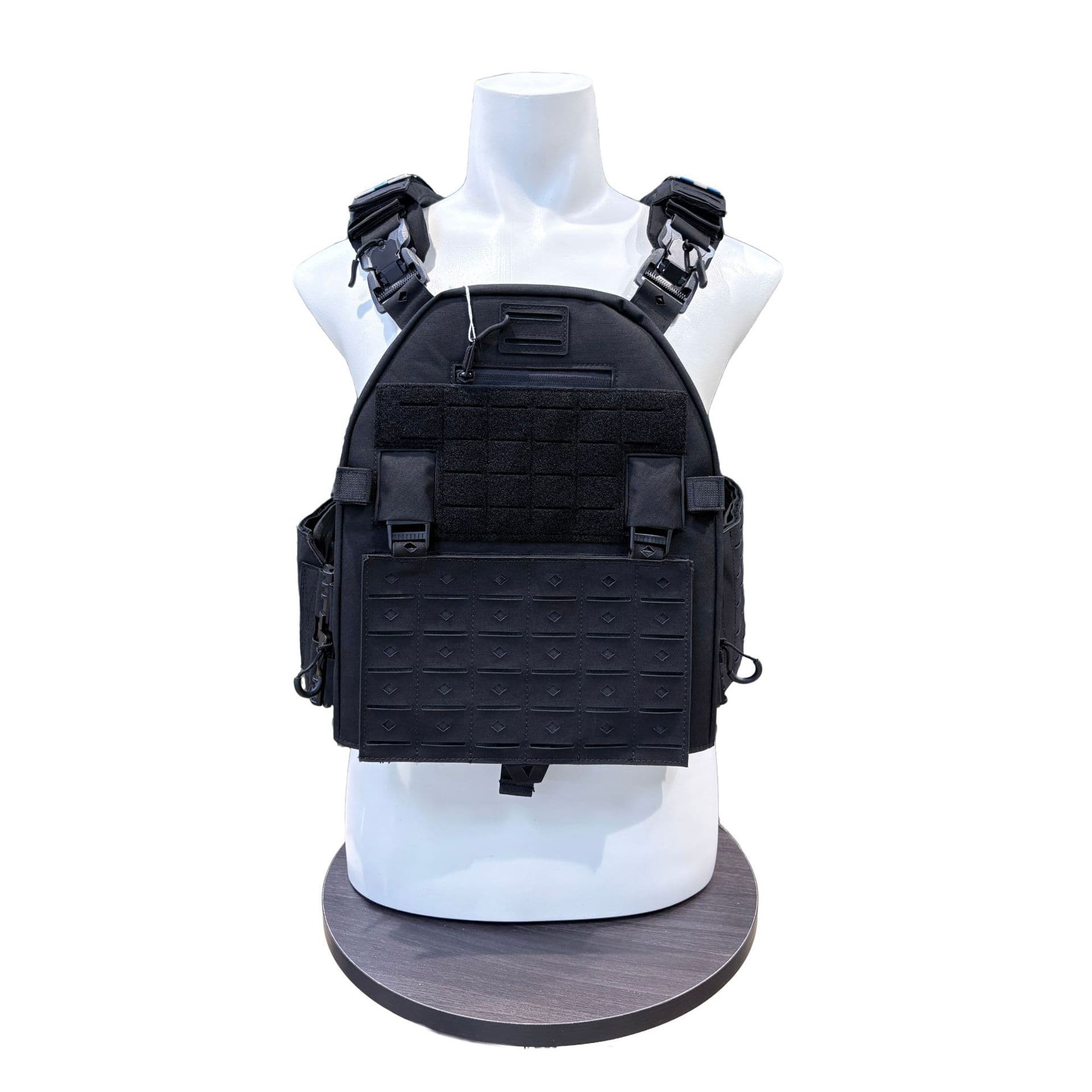 New double-shoulder black laser 500D nylon combat chest suspender tactical vest outdoor full-body protective armor training uniform