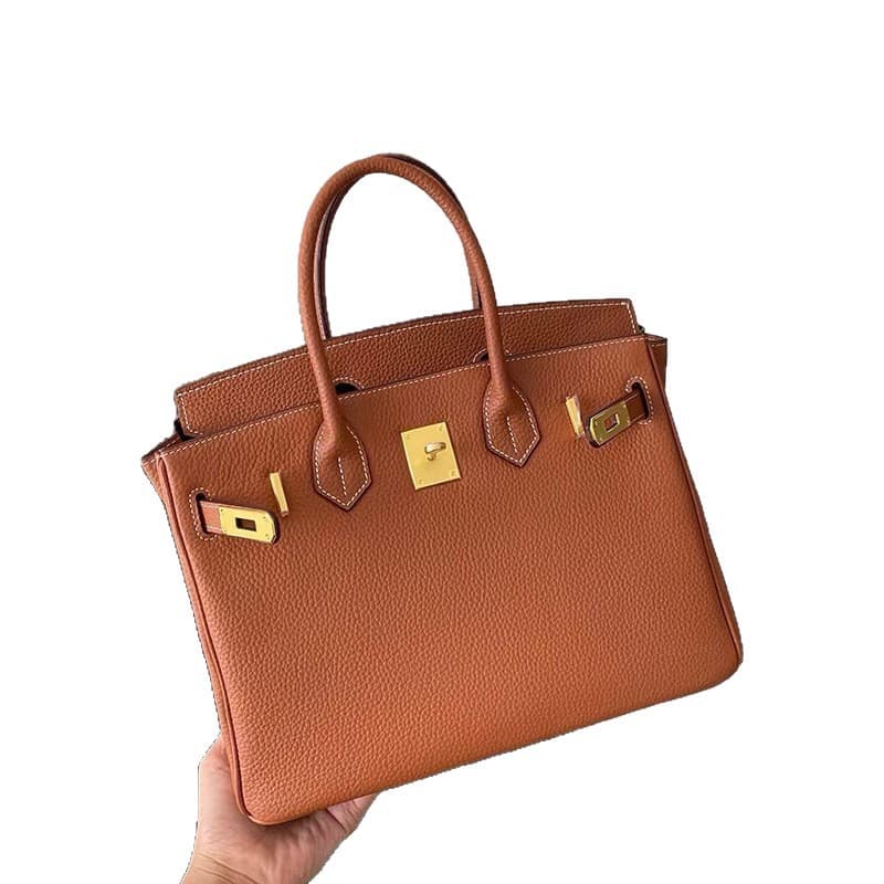 High-Quality Original Top-Grain Togo Leather Small-Grain Gold and Silver Buckle Birkin Bag Genuine Leather Fashion Large-Capacity Handbag Kelly