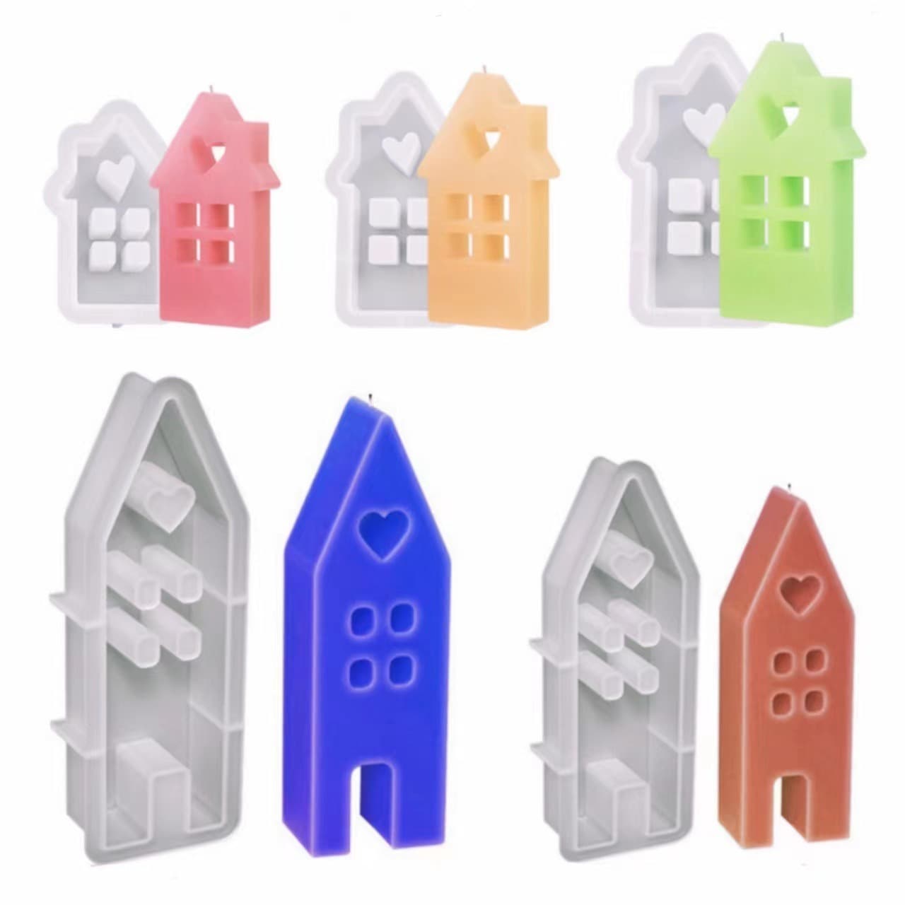 DIY Crystal Resin Scented Candle Mold Easter Large Medium Small Heart House Plaster Cement Silicone Mold